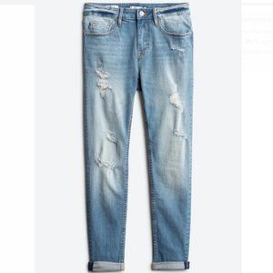 Thompson Tomboy Mid Rise Destructed Jean